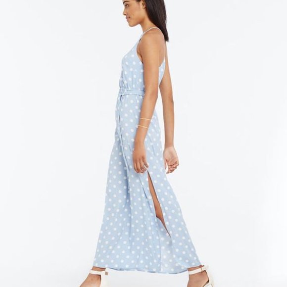 Ann Taylor Blue Polka Dot Maxi Dress - Picture 1 of 8